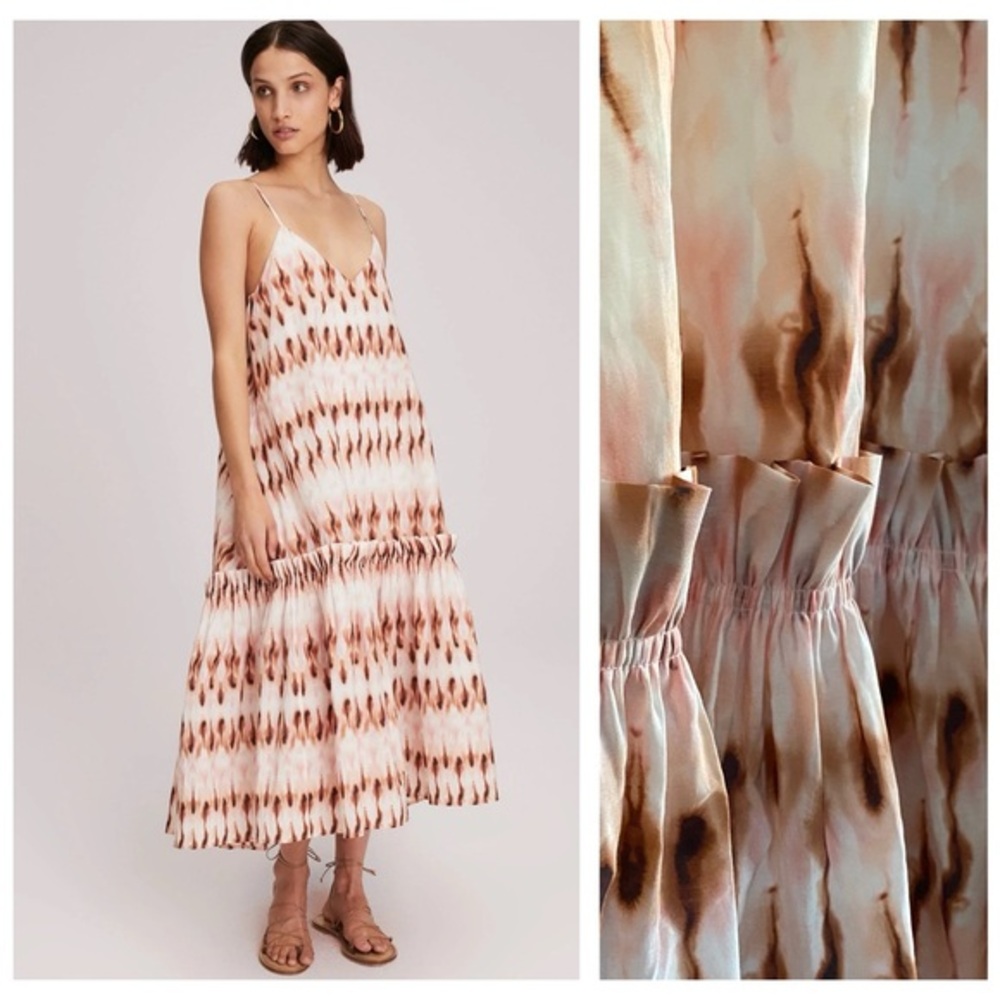 A.L.C. Colette Maxi Dress Mojave Pink Tie Dye 4